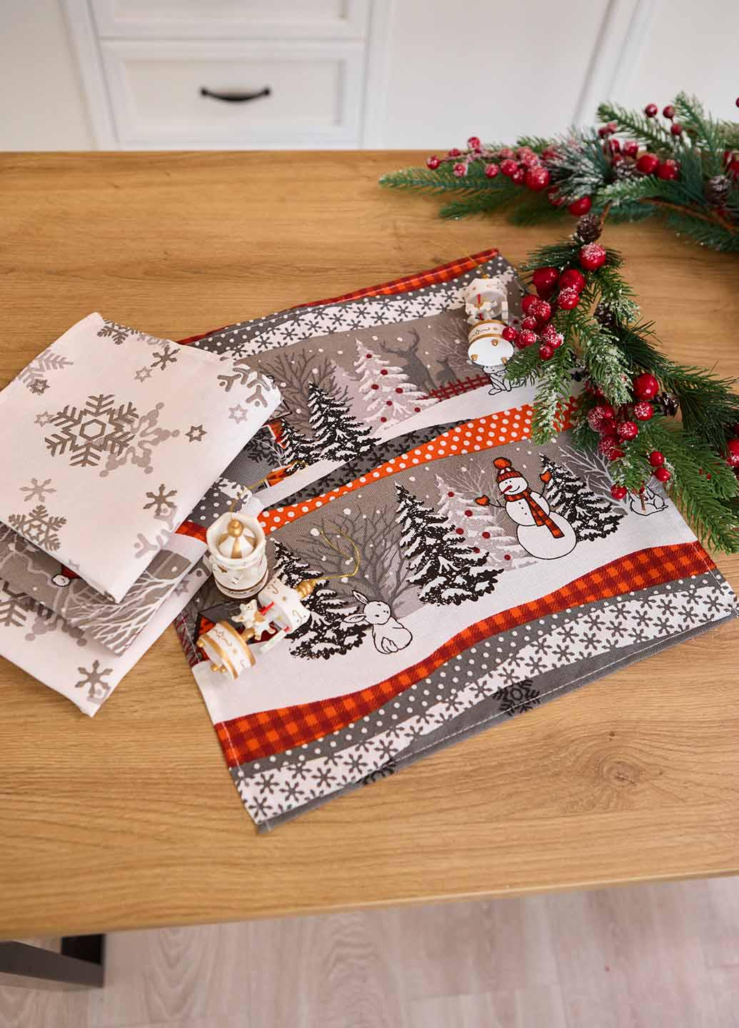 Салфетки Снеговик 4 шт. 35х35 см (снгв435)