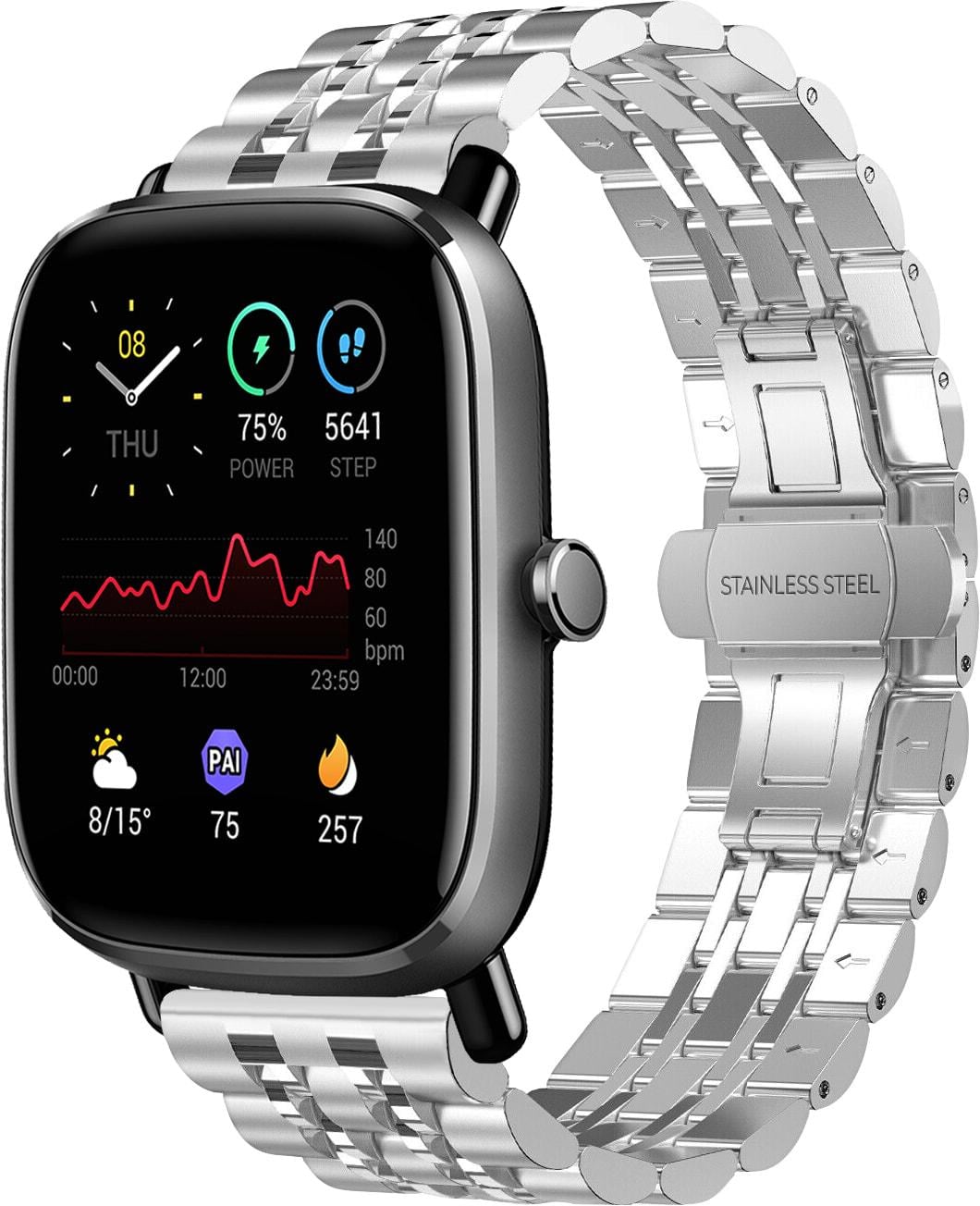 Браслет металевий Spinye для Amazfit GTS 2 mini Silver (29172-59)