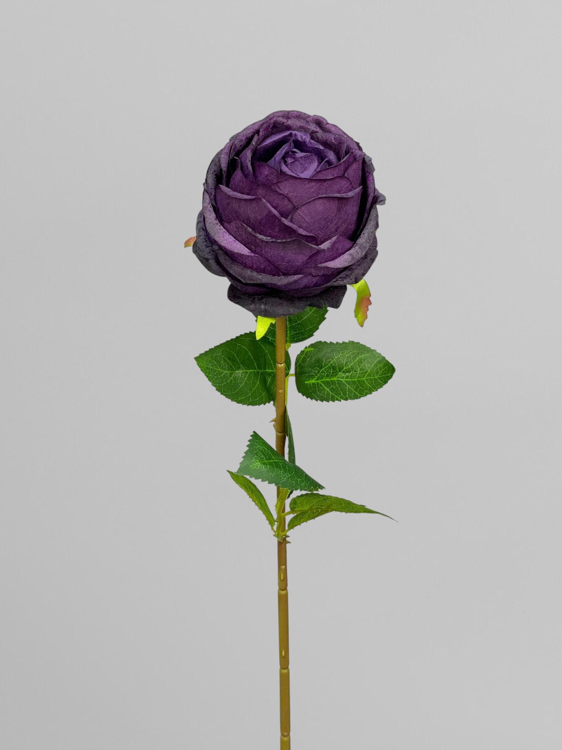 Искусственная роза сатиновая на стебле 59 см Фиолетовый (К02142)