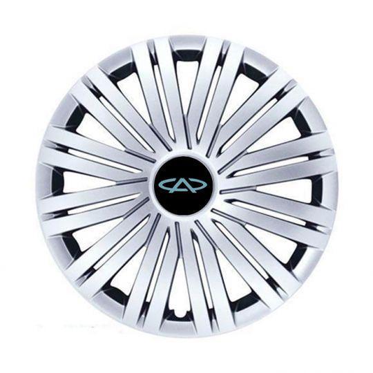 Автомобильные колпаки SKS 100 R13 с логотипом Chery 4 шт. Серебристый