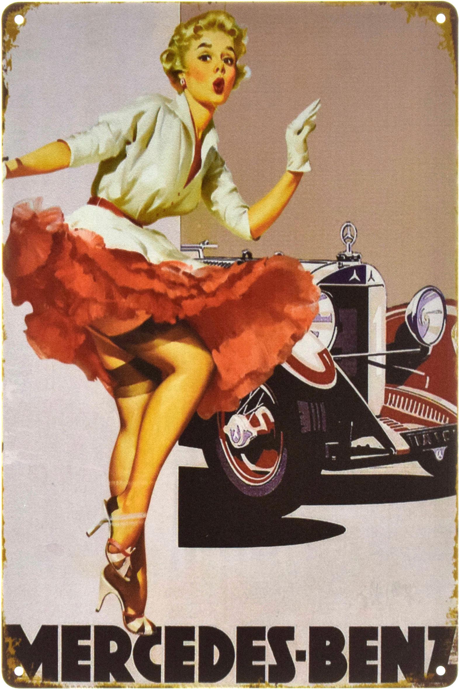 Табличка металева Mercedes-Benz Pin Up 20x30 см