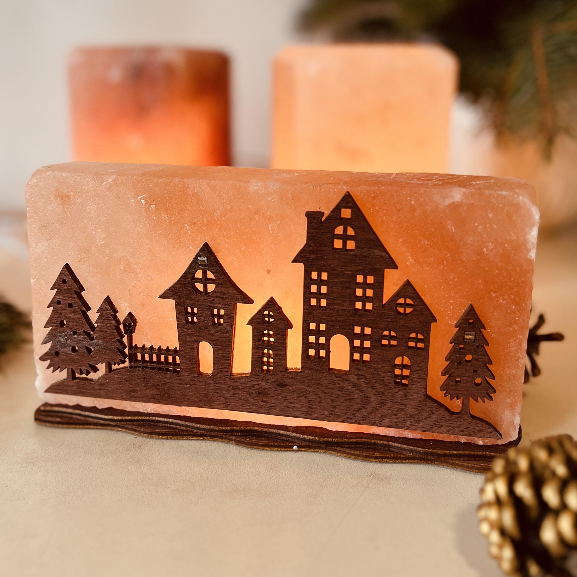 Соляная лампа декоративная Himalayan Домики 2 кг (29902991)