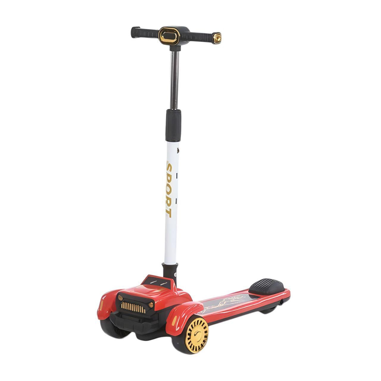 Самокат JR3-146 трехколесный/подсветка металл/пластик 28x13 см Красный (25999303)