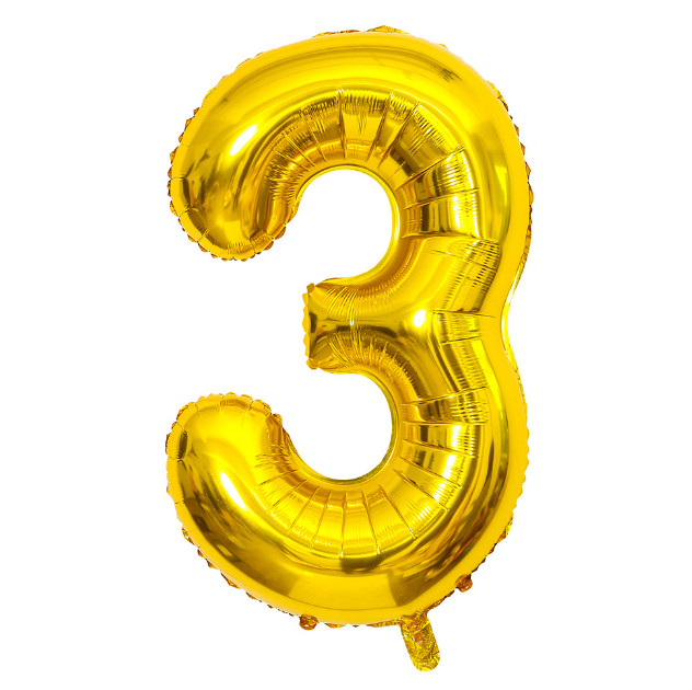 Кулька надувна у формі цифри 3 7968 40х98 см Золотий (4399276) - фото 1 Кулька надувна у формі цифри 3 7968 40х98 см Золотий (4399276) - фото 1