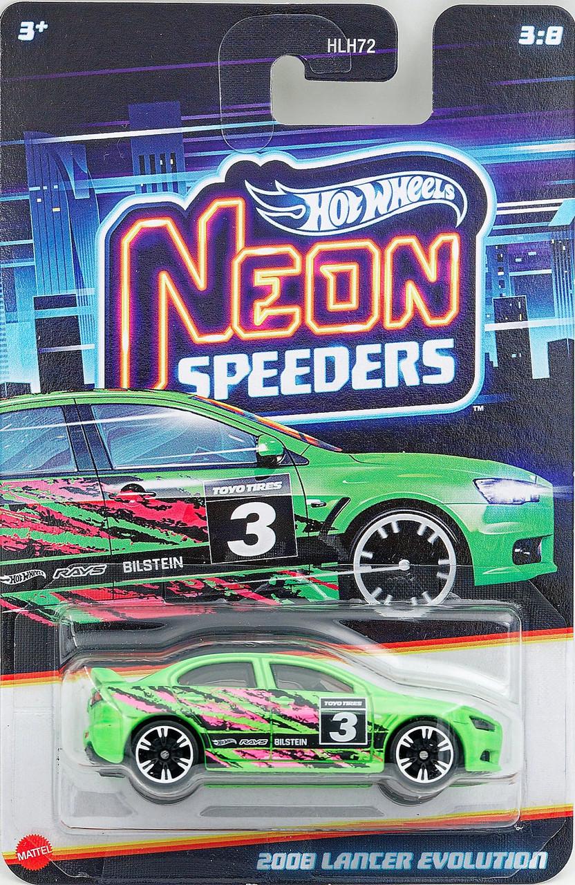 Игрушечная машинка Hot Wheels 2008 Lancer Evolution 2025 Neon Speeders 3/8 (JCB02)