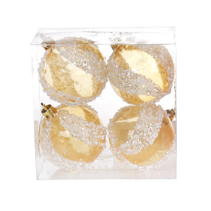 Куля новорічна BonaDi D-6 см 4 шт. Золотий (105-151)