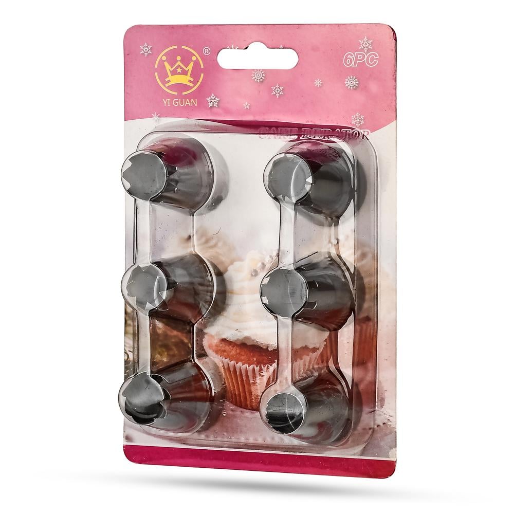 Насадки для кондитерського шприца/мішка Stenson R97511 6 шт. Сталевий (25815598)