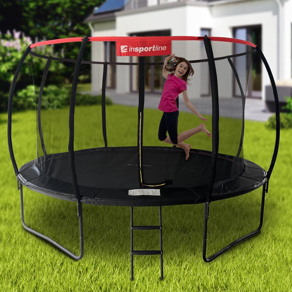 Батут inSPORTline Flea PRO с внутренней сеткой 430 см Черный (313697) - фото 10