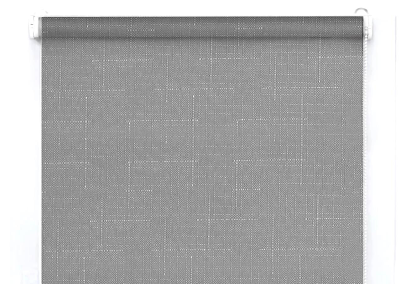 Рулонная штора тканевая Len 7436 лен 44x160 см Серый (17973703)