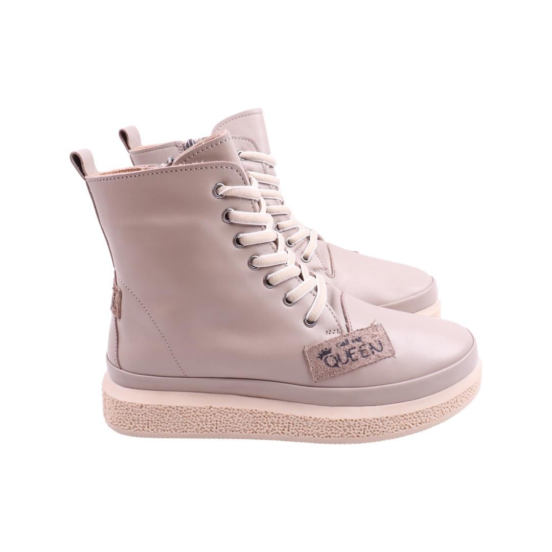 Ботинки женские Aquamarin из кожи р. 41 Бежевый (2178-23ZHC)