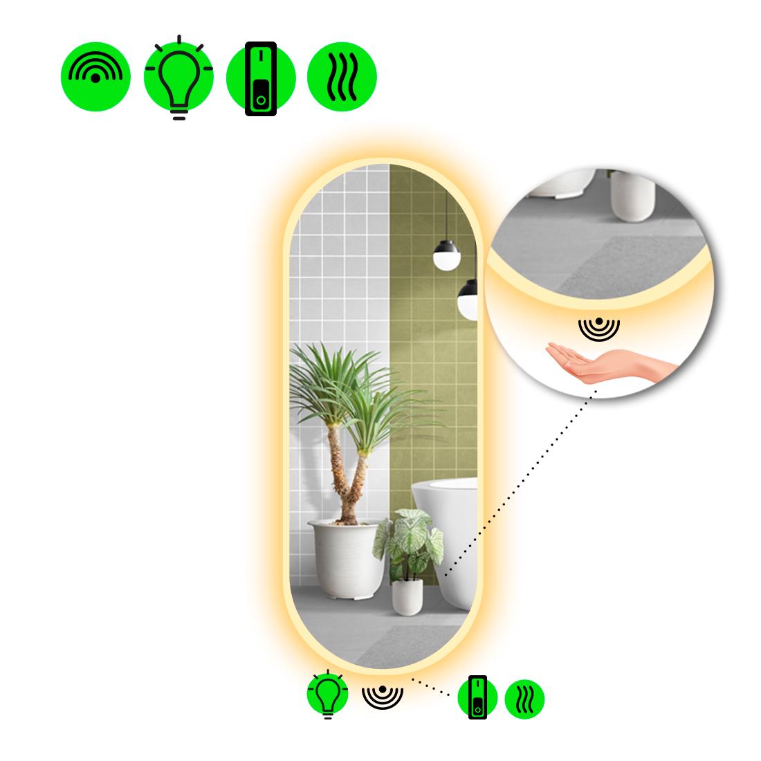 Зеркало с LED подсветкой Portale 3 с ИК включателем и подогревом 100x50 см (8737715)