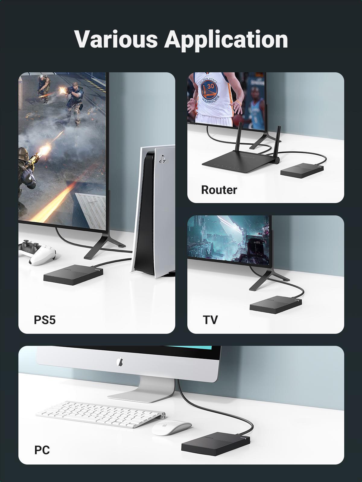 Корпус UGREEN для SSD/HDD 2,5"/5 Гбіт/с SATA III з USB кабелем 0,5 м Чорний (30719) - фото 7 Корпус UGREEN для SSD/HDD 2,5"/5 Гбіт/с SATA III з USB кабелем 0,5 м Чорний (30719) - фото 7