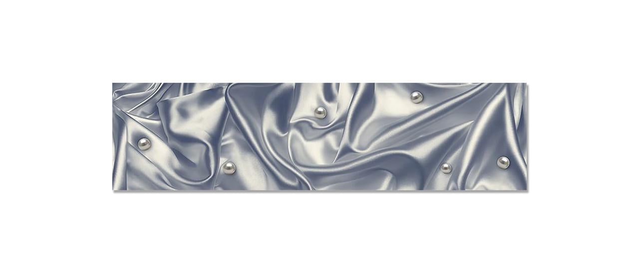 Кухонный фартук Нежный шелк жемчуг из самоклеющейся виниловой пленки 65х250 см Синий