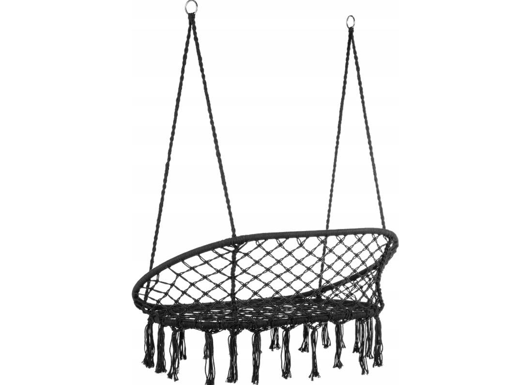 Кресло-качели садовые подвесные Outtec BOHO плетеное для 2 человек гнездо Черный (O-42438) Кресло-качели садовые подвесные Outtec BOHO плетеное для 2 человек гнездо Черный (O-42438)