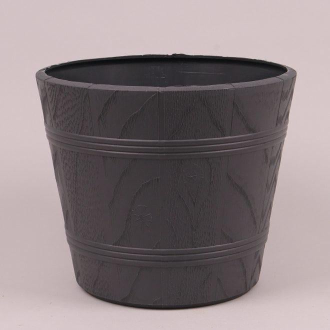 Горшок пластмассовый Flora Древноподобный 26 см 83204 Антрацитовый (DR015291)