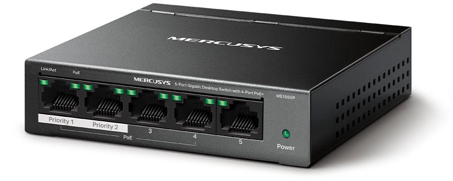 Коммутатор Mercusys 5 портов RJ-45 1000Мбит/с (MS105GP) - фото 2
