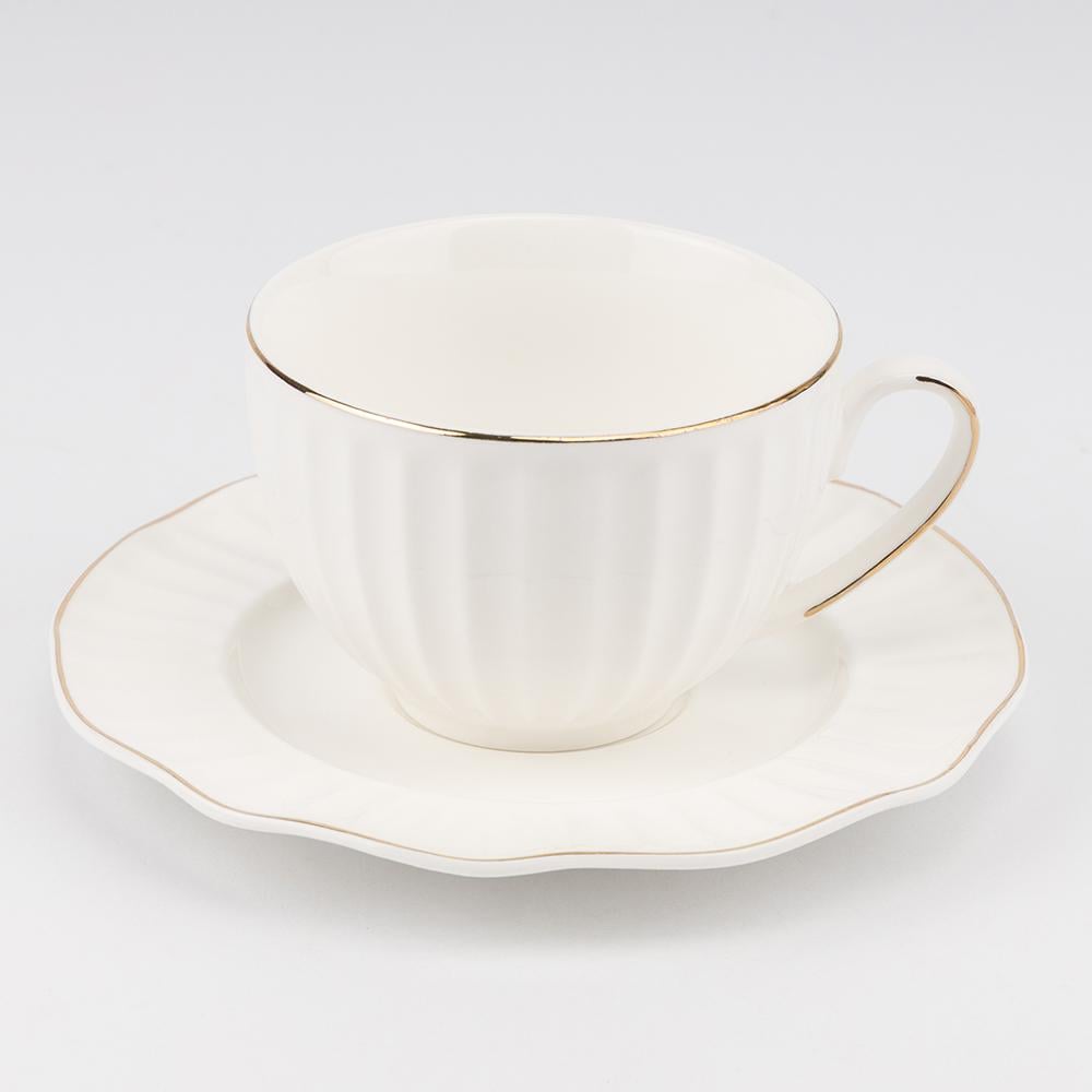 Набор чашек с блюдцами Хрустальная грань 230 мл на 6 персон (90905) - фото 2