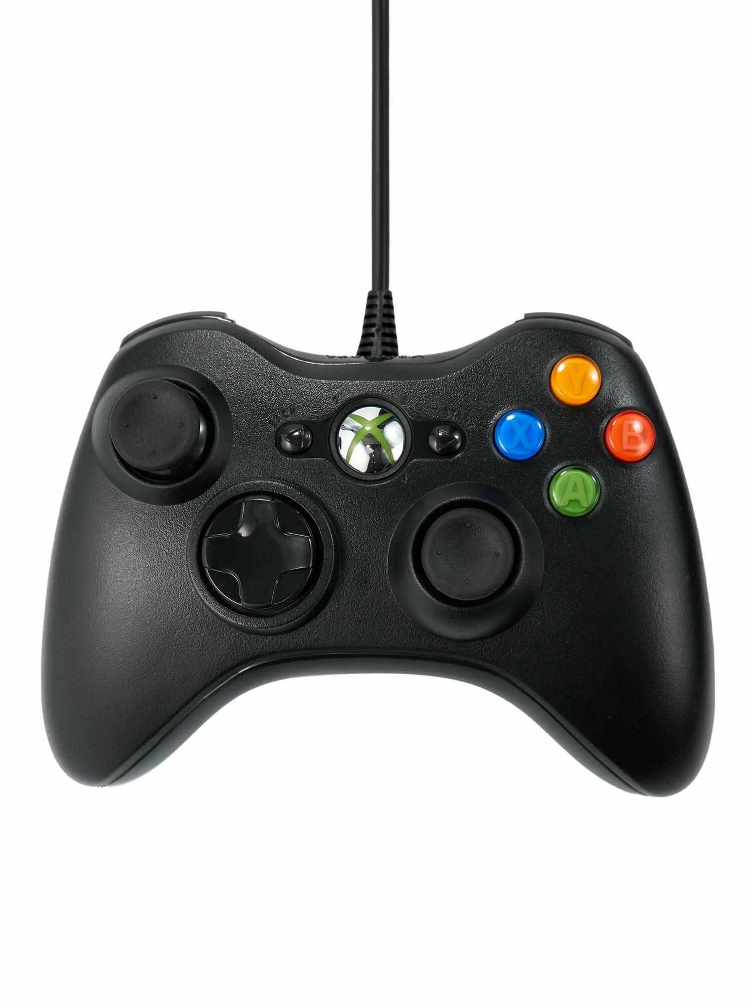 Геймпад проводной для ПК Xbox 360 D-pad с регулируемой вибрацией шнуром 2,7 м и USB-портом Черный (opt-20969)