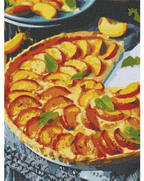 Картина по номерам Идейка Натюрморты Персиковый пирог 30х40 см в термопакете (КНО5617-mt)