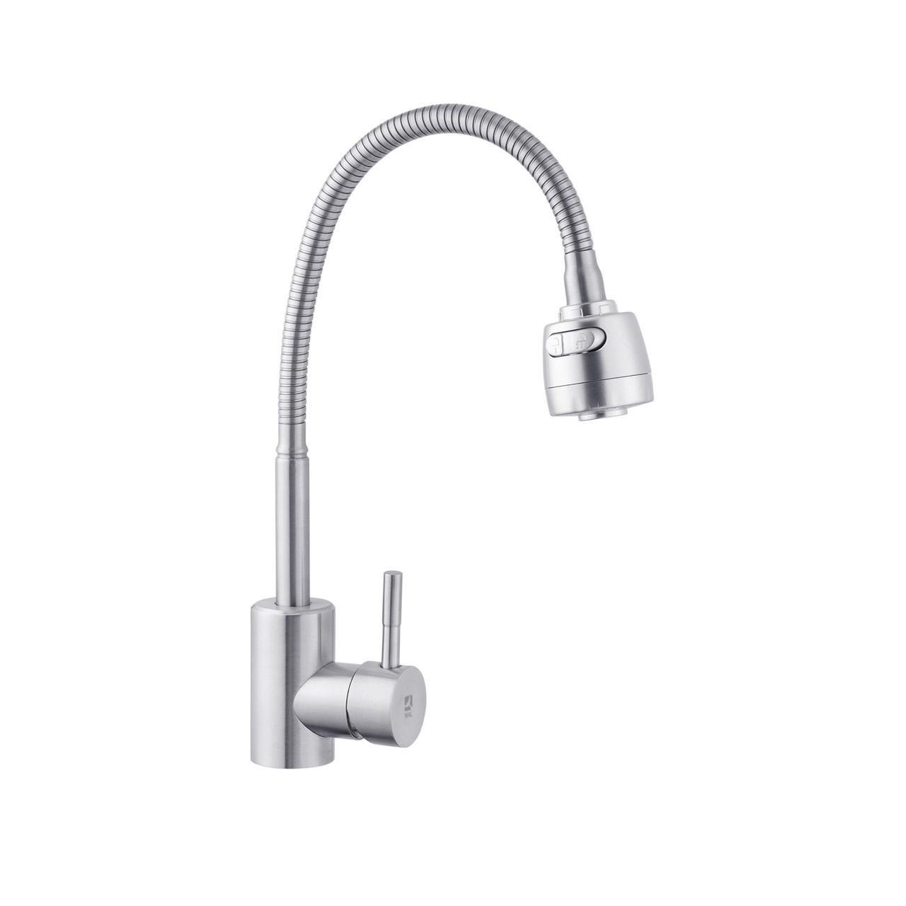 Смеситель для кухни с гибким изливом с аэратором на гайке WAL GES7-R116ZM