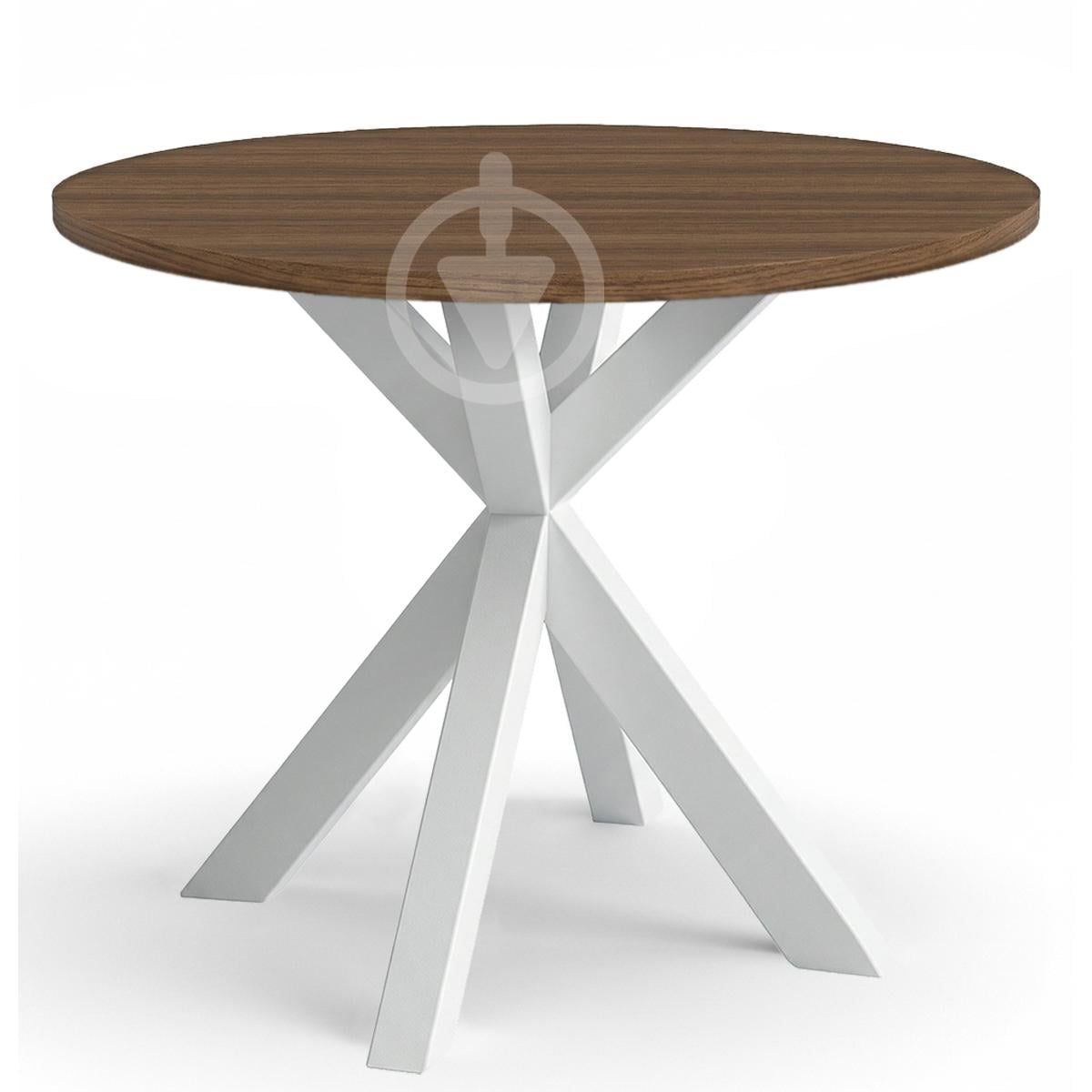 Стол кухонный круглый RoMax Oskar Loft 80 см Орех Франклин/Белый