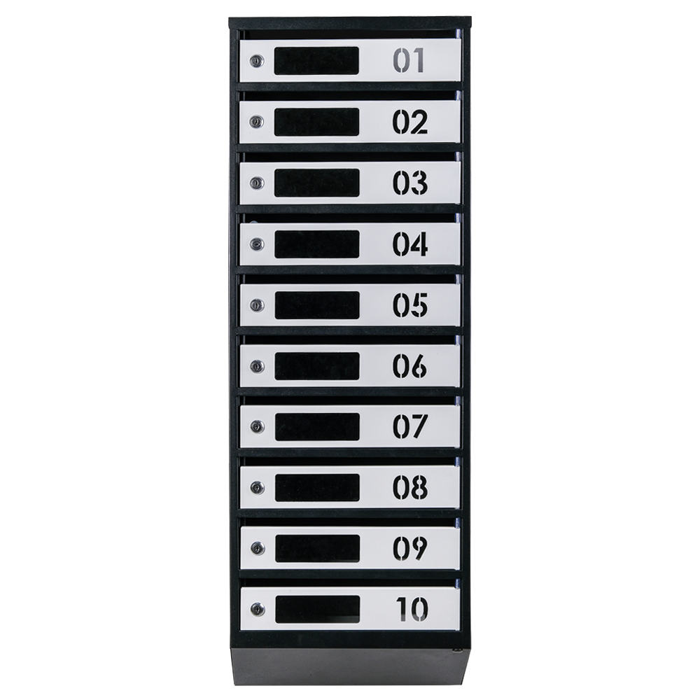 Почтовый ящик Галиндустрия ЯП10D на 10 секций 1150x390x200 мм Черный/Серый (11551900) - фото 2