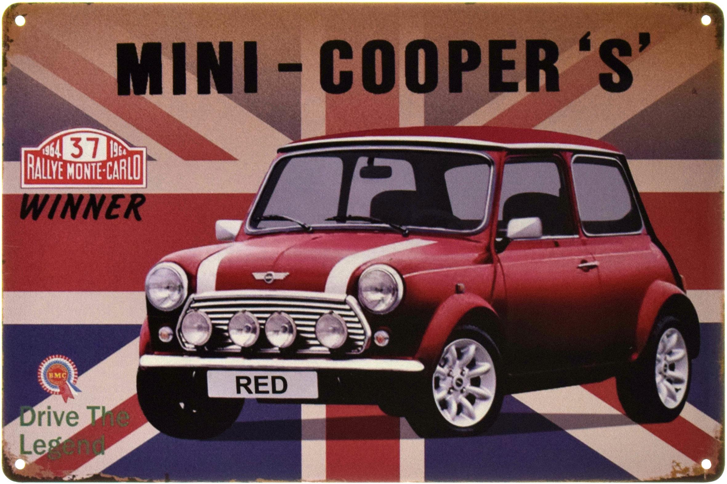 Табличка металева Mini Cooper S 20x30 см