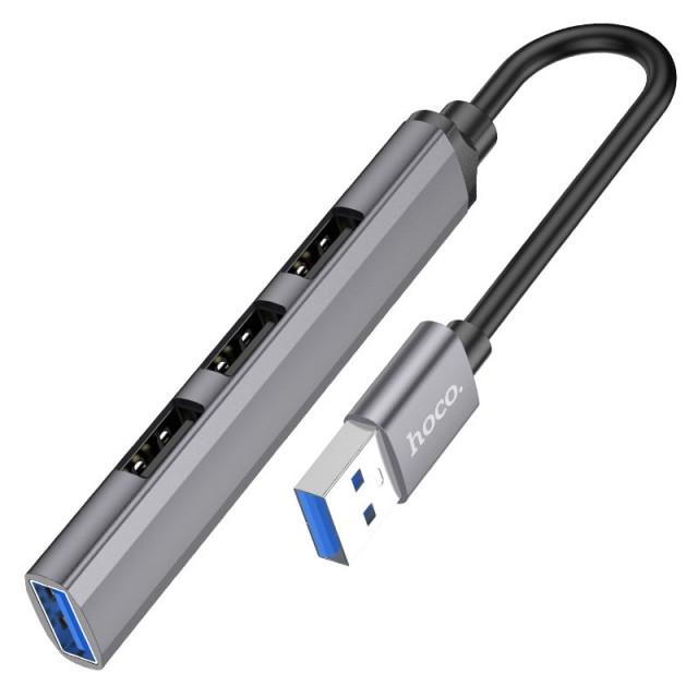 Хаб Hoco HB26 USB 4in1 Серый (33308904)