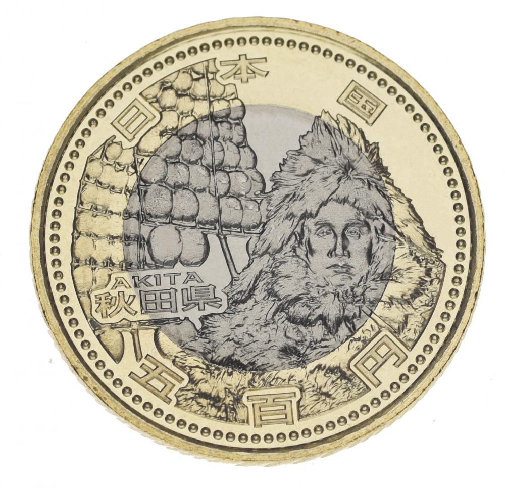 Коллекционная монета Япония 500 йен 2011 Биметалл UNC Префектуры - Акита (М03050)