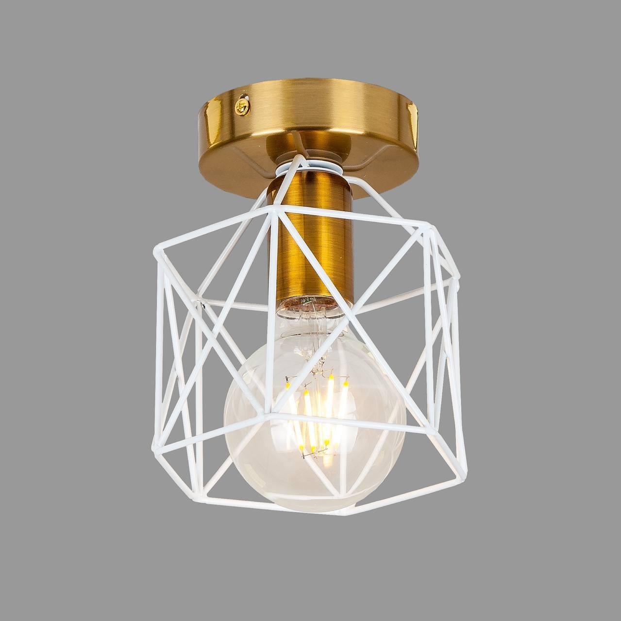 Люстра с плафоном лофт Бронзовый/Белый (56-XPR101F-1 BRZ+WH)