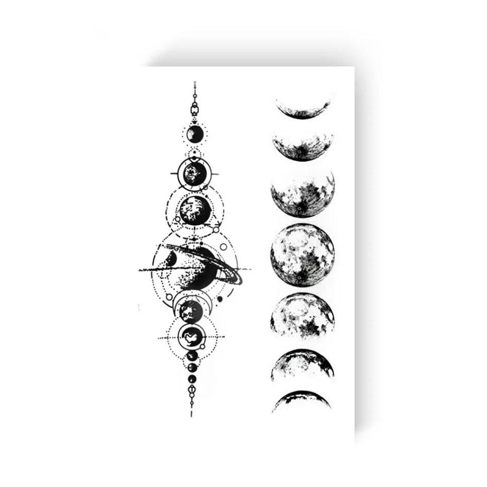 Тату тимчасове Місяць і планети (L-23)