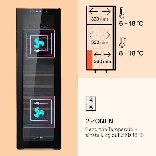 Холодильник для вина KLARSTEIN Bovella 27 Duo+ 74 л (10035697) - фото 4 Холодильник для вина KLARSTEIN Bovella 27 Duo+ 74 л (10035697) - фото 4