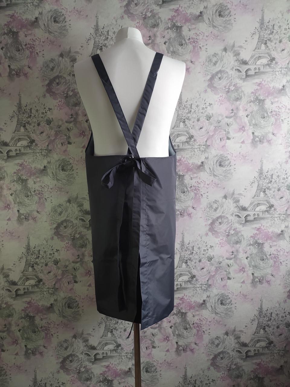 Фартук женский с вышивкой "Шеф повар" Серый (02955) - фото 3 Фартук женский с вышивкой "Шеф повар" Серый (02955) - фото 3