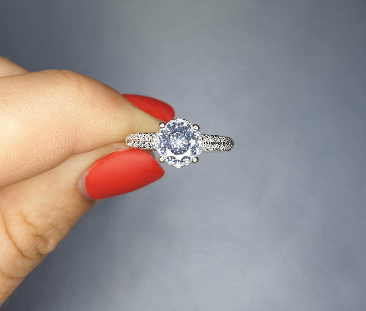 Кольцо серебряное с кубическим цирконием р. 18 2,14 г (1530782534)