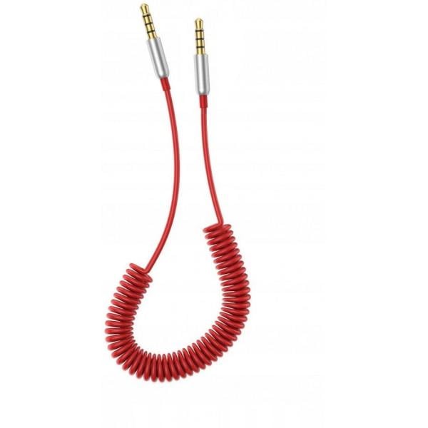 Кабель Voltronic AUX Audio DC3.5 папа-папа 1.5м пружина CCA Stereo Jack круглый Red