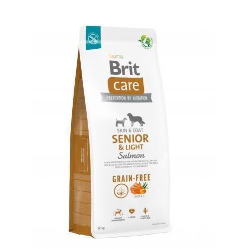Корм сухой Brit Care Dog Grain-free Senior&Light для стареющих собак беззерновой с лососем 12 кг