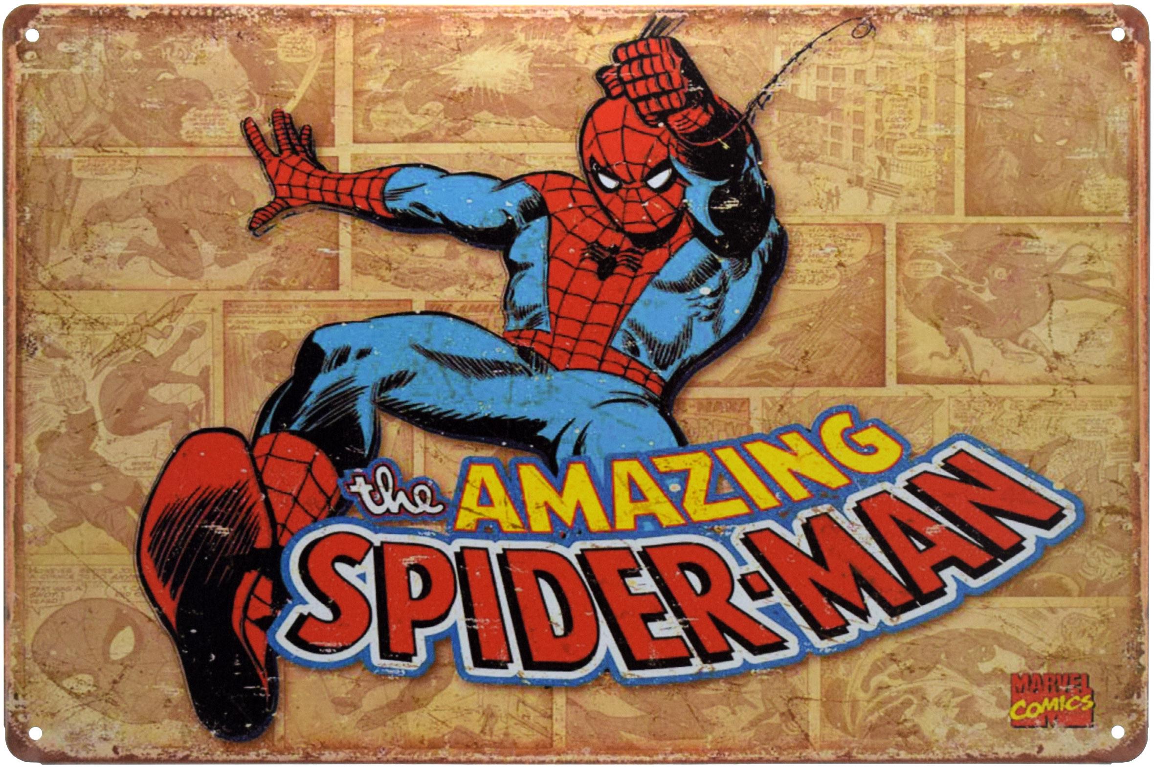 Табличка металлическая Невероятный Человек-Паук/The Amazing Spider-Man 20x30 см