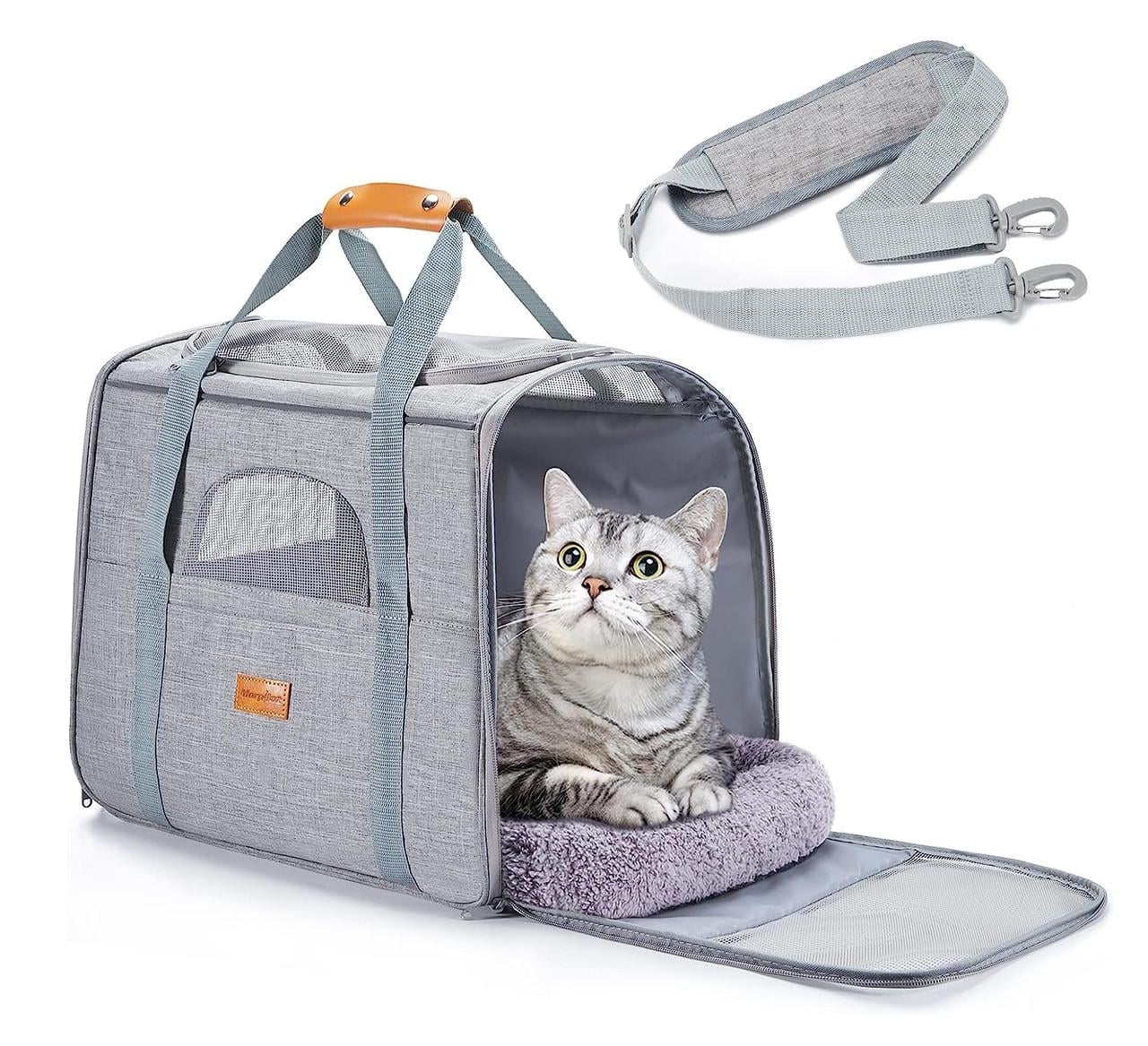 Сумка для переноски домашних питомцев CosmoPet CP-50 с окошком 46х32х36 см Grey (3_04879)
