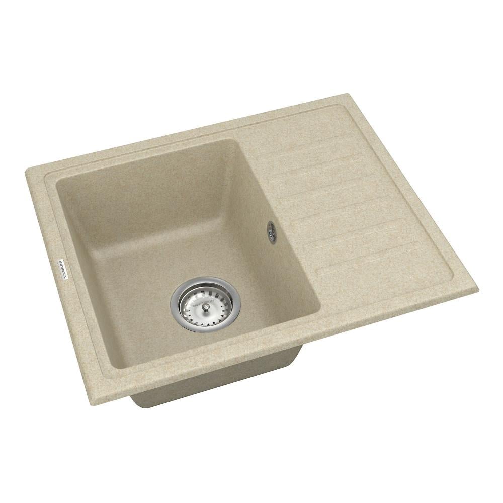Кухонная мойка VANKOR Lira LMP 02.55 Beigeс сифоном