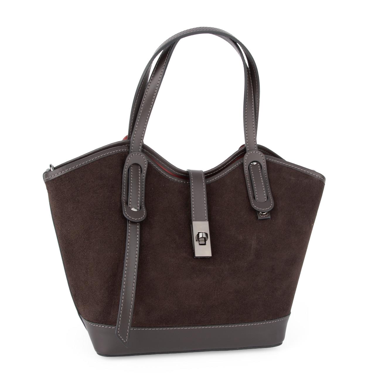 Сумка женская замшевая Virginia Conti 04054 с красной подкладкой Шоколадный (2765518452) - фото 1 Сумка женская замшевая Virginia Conti 04054 с красной подкладкой Шоколадный (2765518452) - фото 1