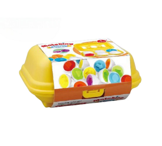 Игрушка-сортер развивающая яйца Fun Game DF24 сортировочные яйца для моторики монтессори 6 шт. в лотке Геометрические фигуры (2436322194)