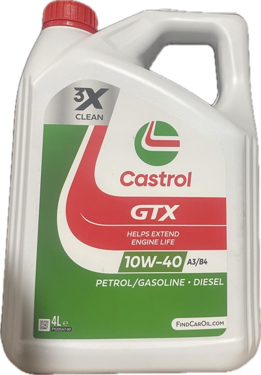 Моторное масло Castrol GTX 10W-40 A3/B4 4 л (15F8FD)