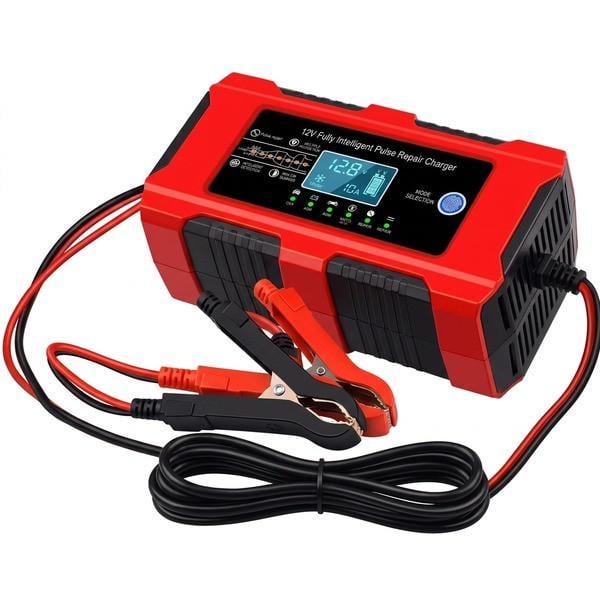 Зарядний пристрій RIAS R-1210 з LCD екраном та режимом відновлення 12V 10A Red (3_08230)