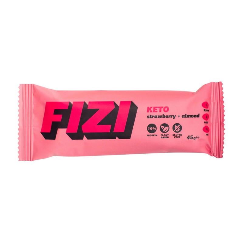 Протеїновий батончик Fizi Keto Protein Bar 45 г Полуниця мигдаль (22446-01)