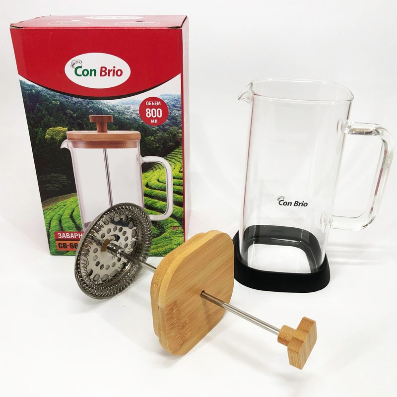 Заварник Con Brio CB-6680W френч-прес 800 мл (26202712) - фото 7 Заварник Con Brio CB-6680W френч-прес 800 мл (26202712) - фото 7