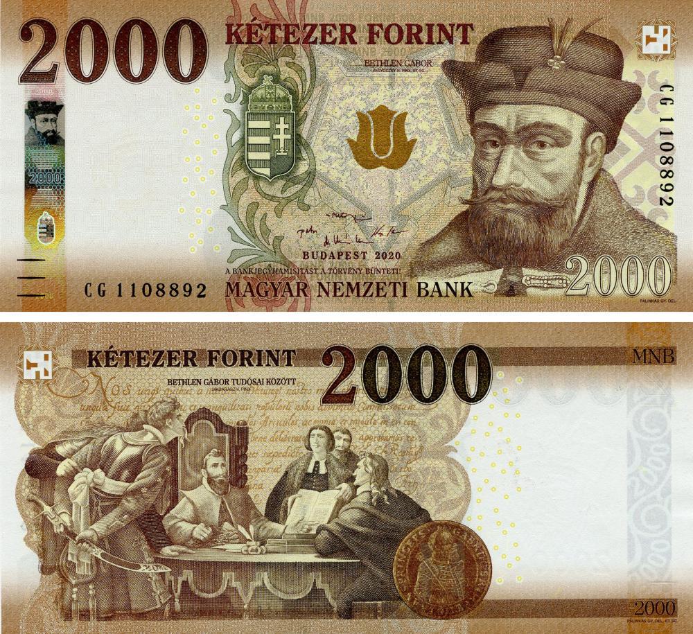 Коллекционная банкнота Венгрия 2000 форинтов 2020 UNC P204b (Б15903)