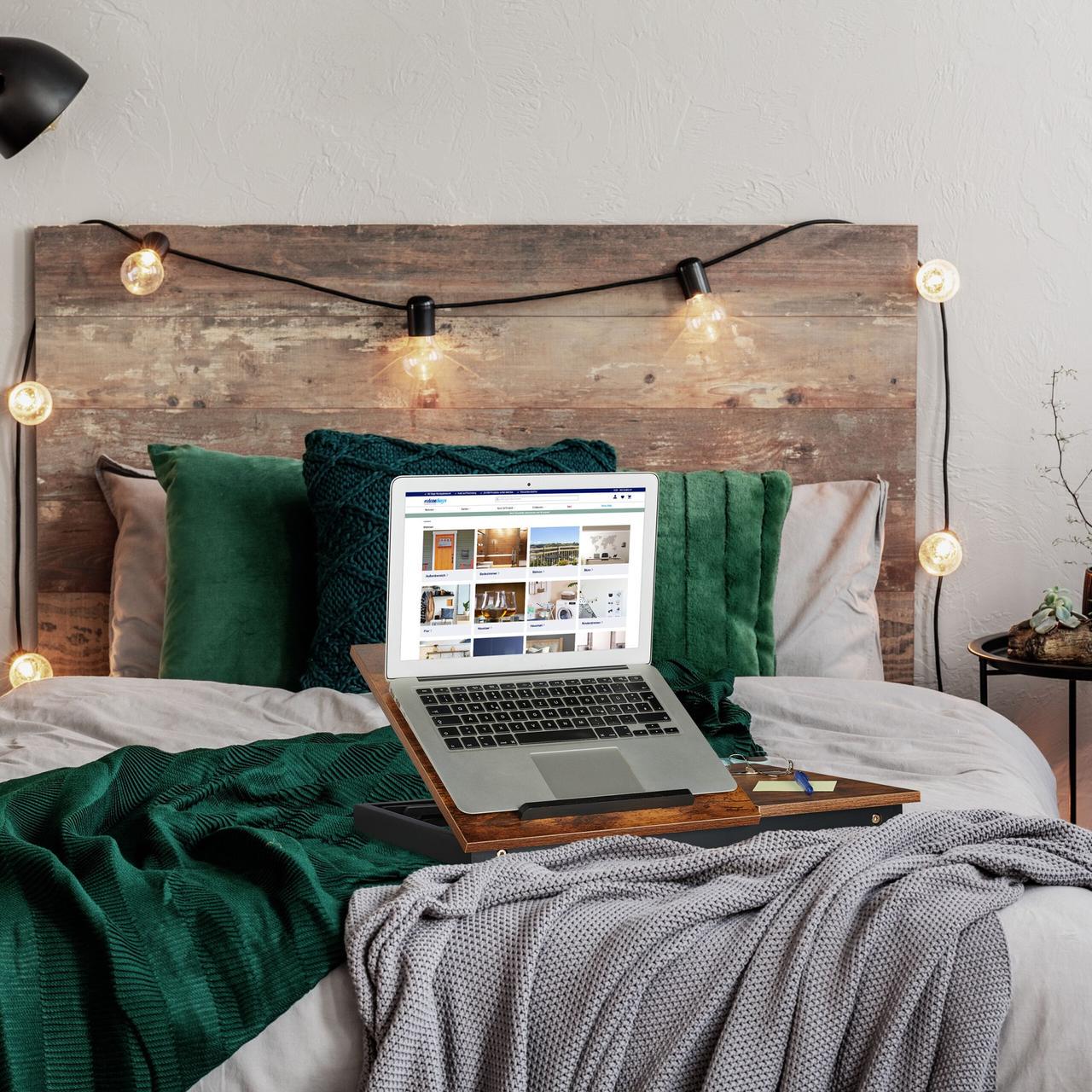 Подставка для ноутбука Relaxdays 5 углов наклона регулируемая складная с ящиком для хранения 23x61 см - фото 3 Подставка для ноутбука Relaxdays 5 углов наклона регулируемая складная с ящиком для хранения 23x61 см - фото 3