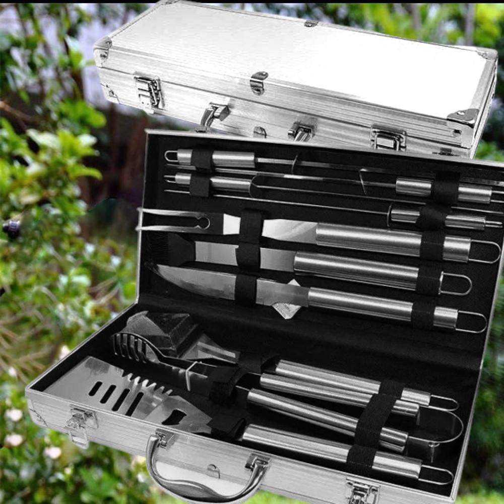 Набір для мангала BBQ Tools Set AL 10 приладів 43х21х8 см (11198413) - фото 2