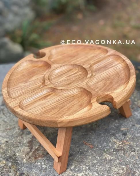 Столик винний на 2 келихи дуб 30х30х17 см (009ст) - фото 3 Столик винний на 2 келихи дуб 30х30х17 см (009ст) - фото 3