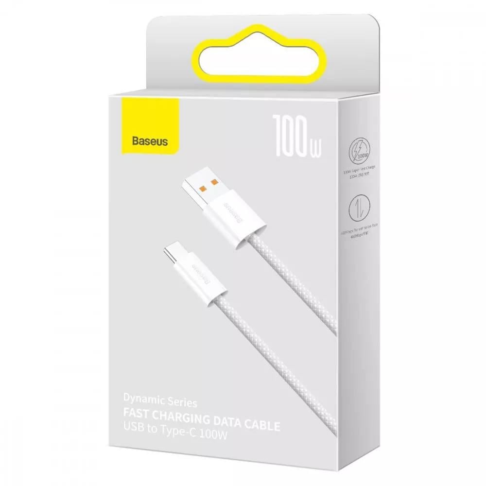 Кабель зарядки BASEUS Dynamic Series Fast Charging Type-C 100W 1 м White (10365021)